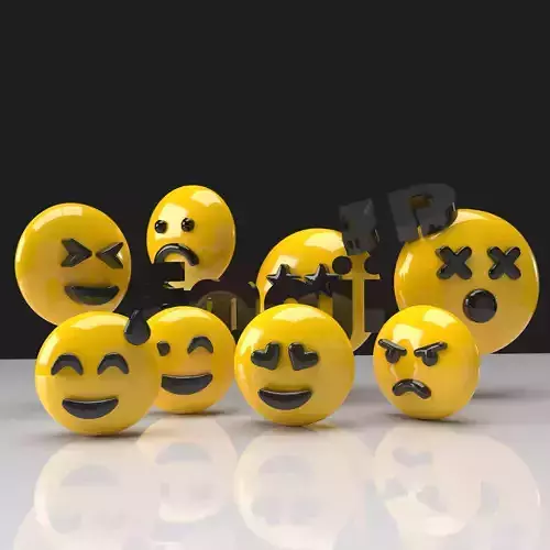 Awesome EMOJI FACE ICONS  3D V1 3D model