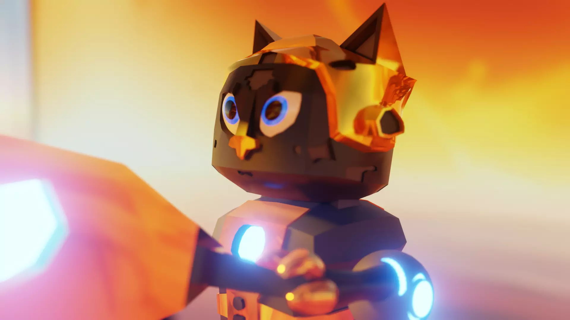 The Feline Warrior Low-poly 3D model_0