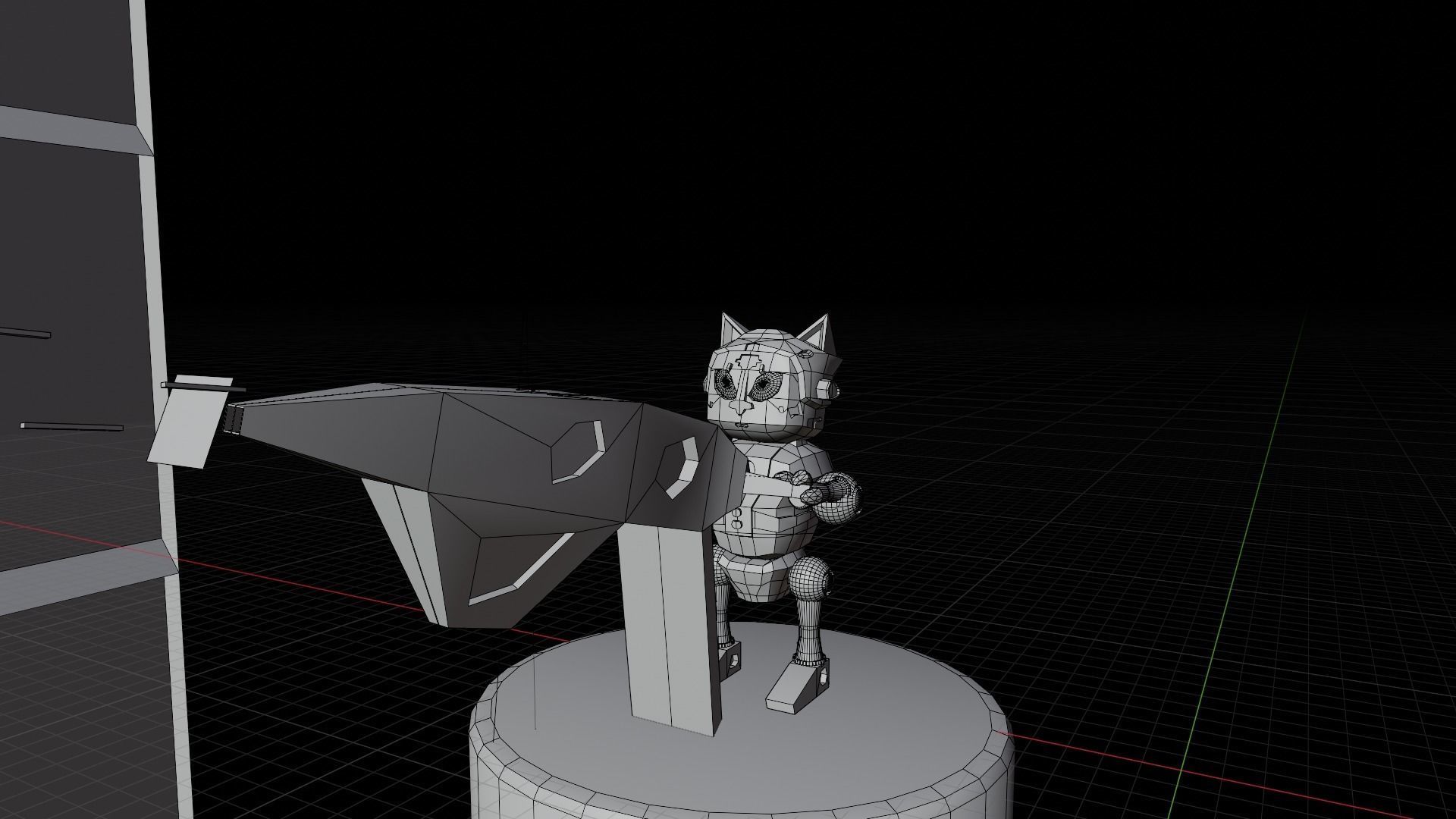 The Feline Warrior Low-poly 3D model_4