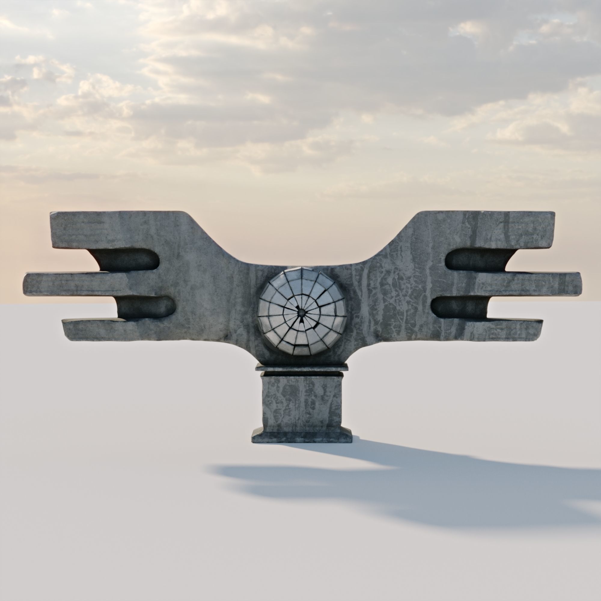 Brutalist Monument 3D model_6