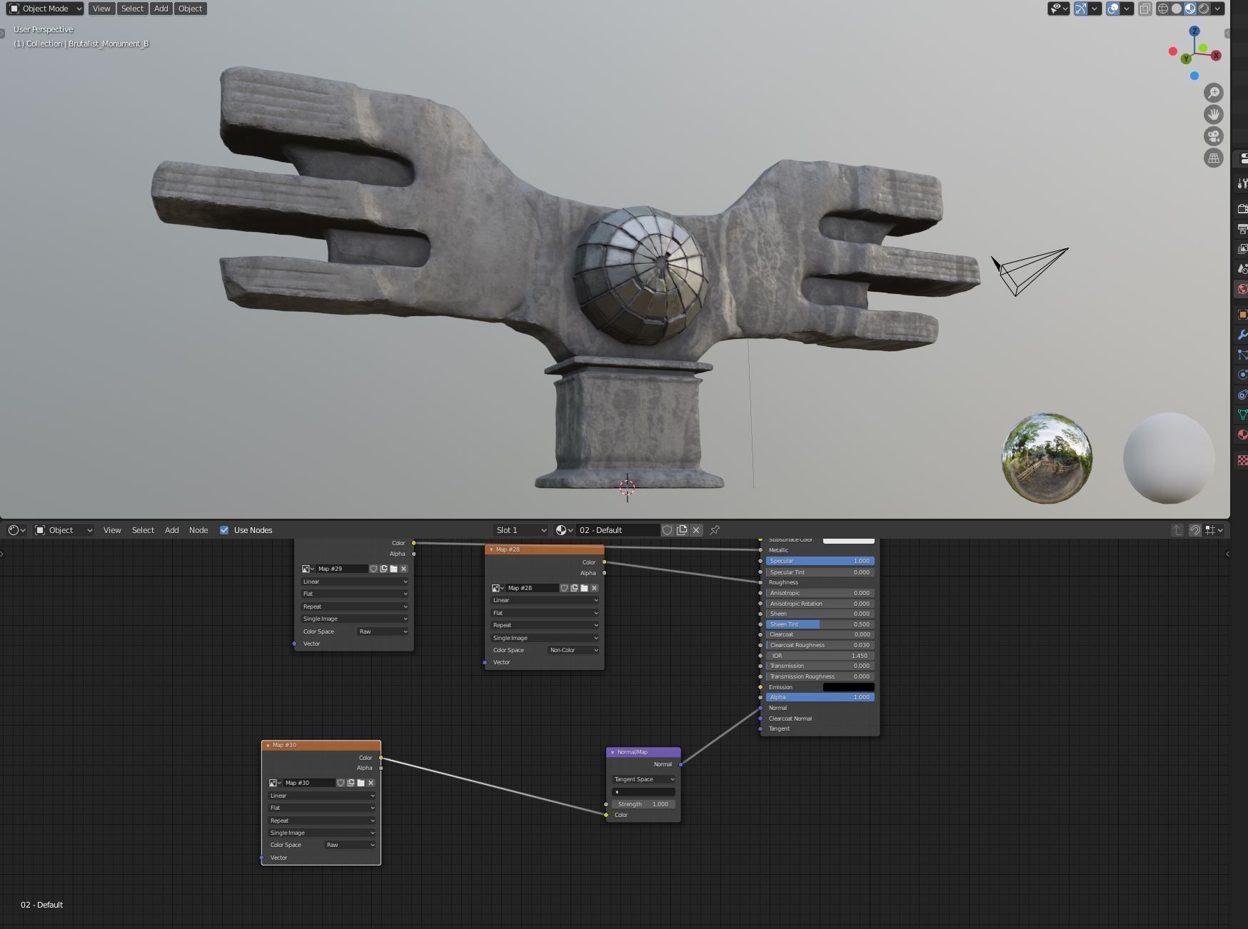 Brutalist Monument 3D model_8