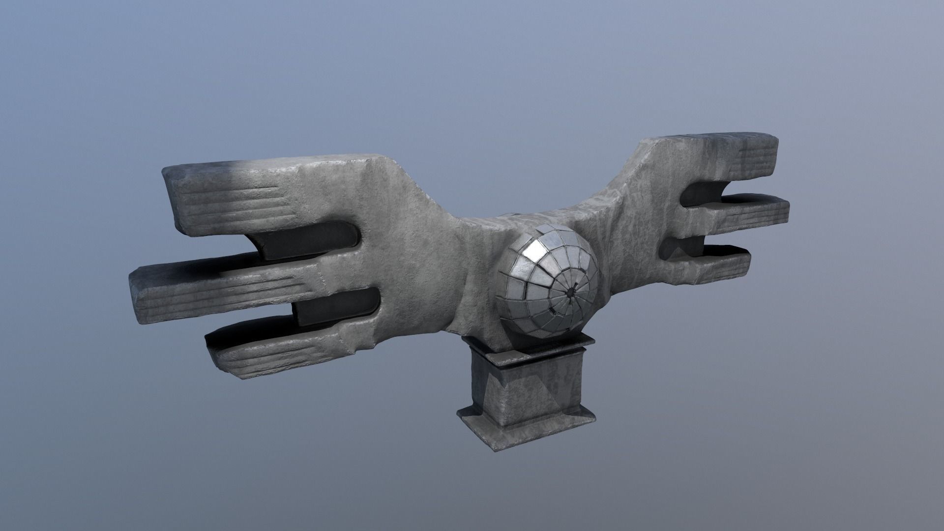 Brutalist Monument 3D model_17