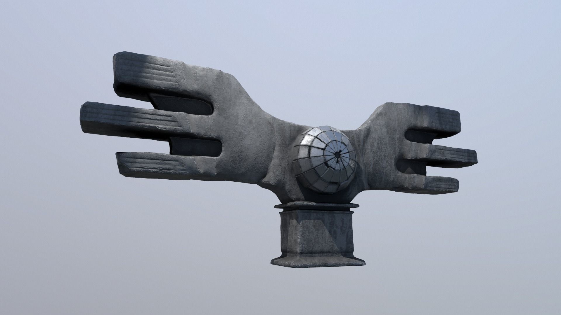 Brutalist Monument 3D model_16