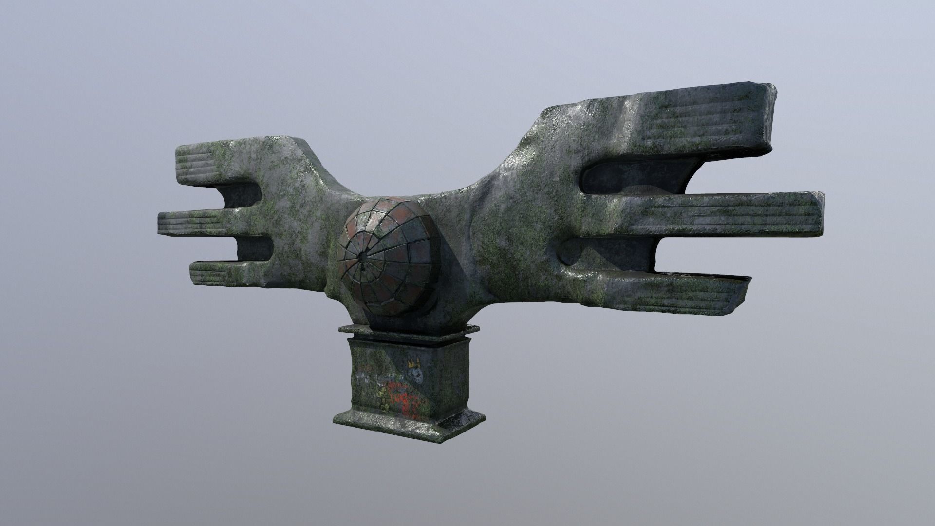 Brutalist Monument 3D model_23