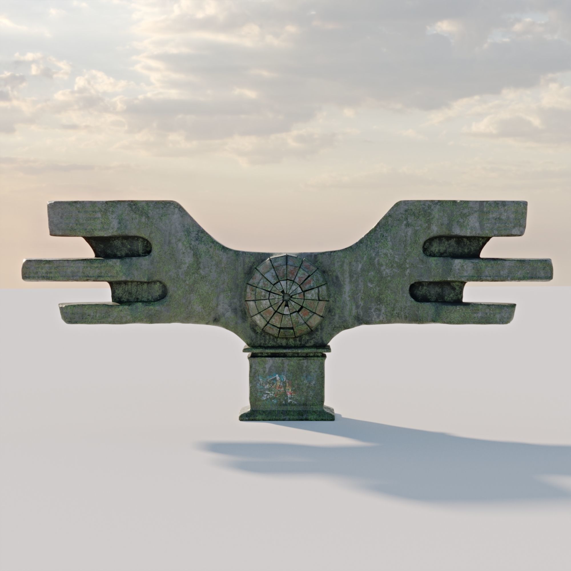 Brutalist Monument 3D model_7