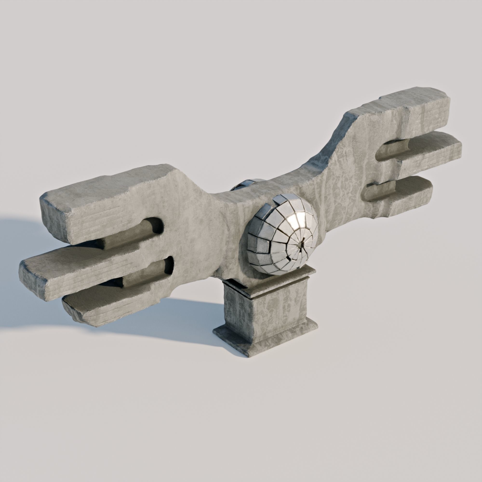 Brutalist Monument 3D model_4