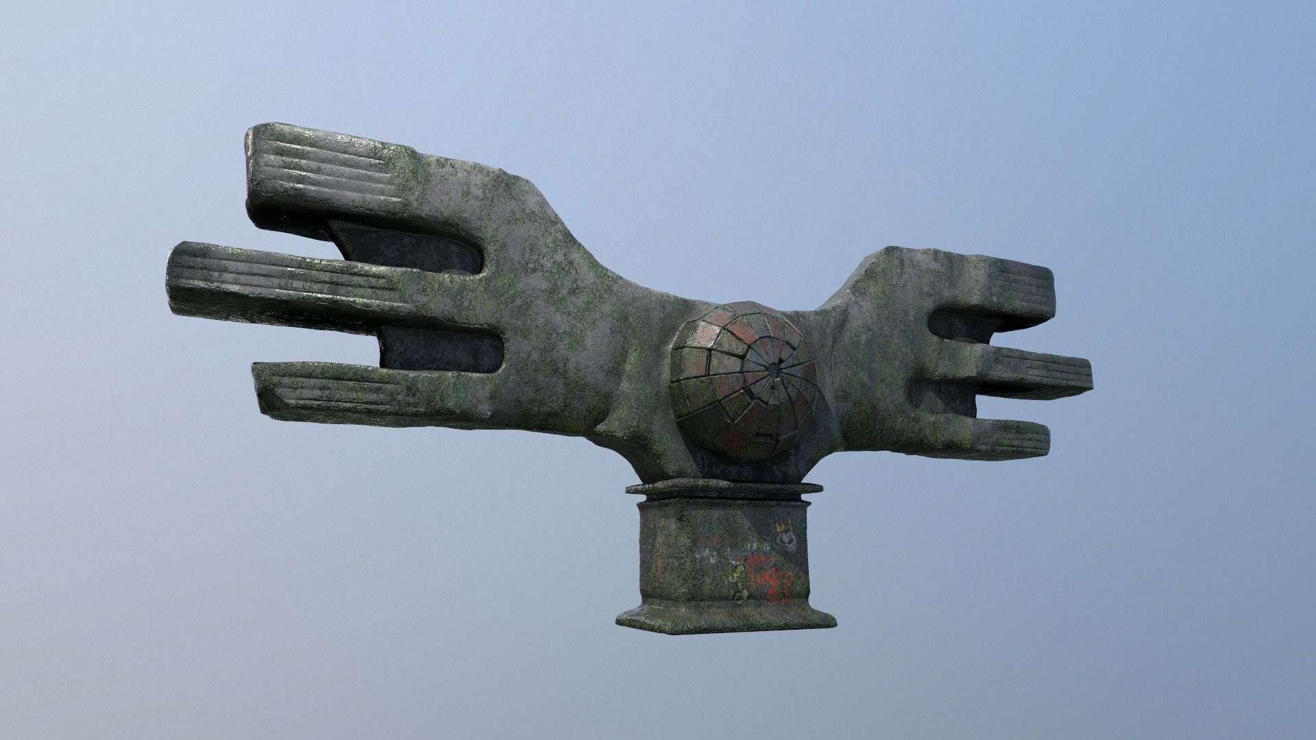 Brutalist Monument 3D model_22