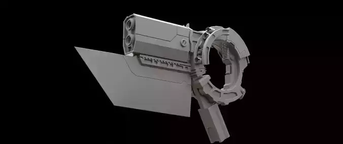 Mecha hard surface submachine gun 3D model