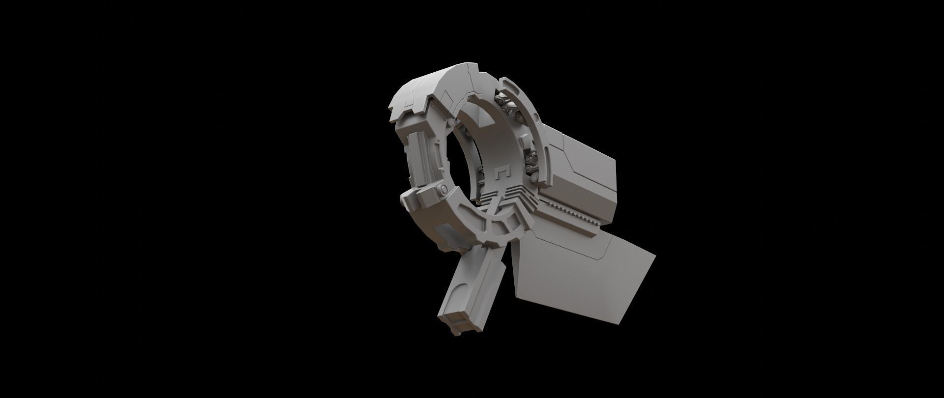 Mecha hard surface submachine gun 3D model_15