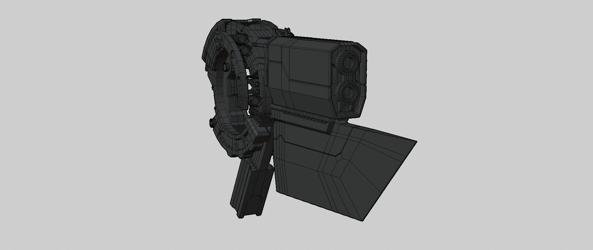 Mecha hard surface submachine gun 3D model_19
