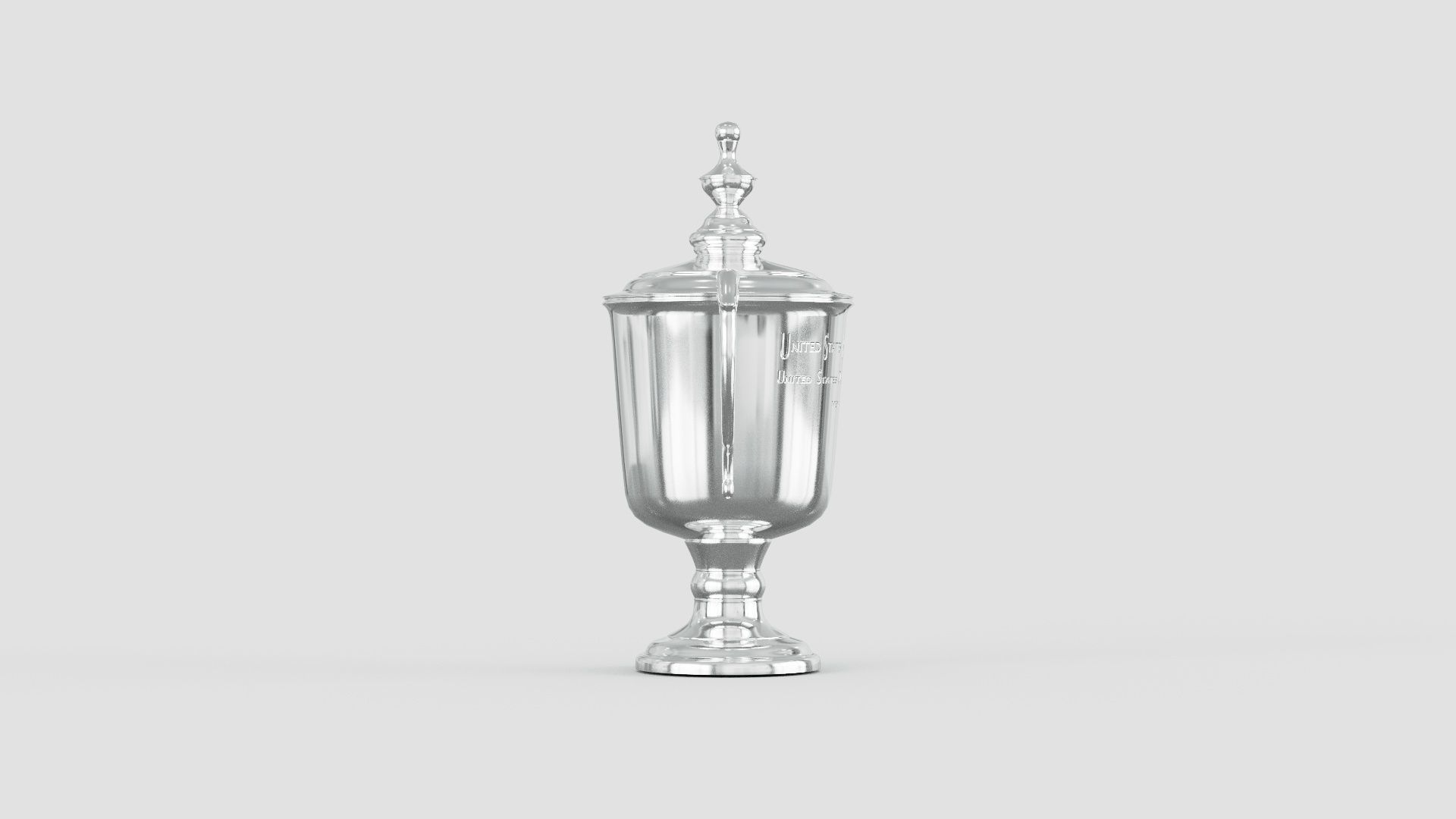 US Open Mens Tennis Championship Trophy Low-poly 3D model_2