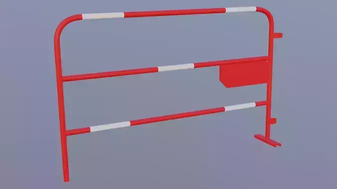 Red construction barrier Free 3D model