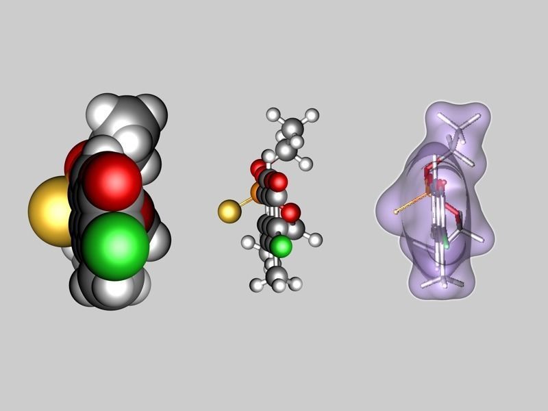Coumaphos molecule 3D model_2
