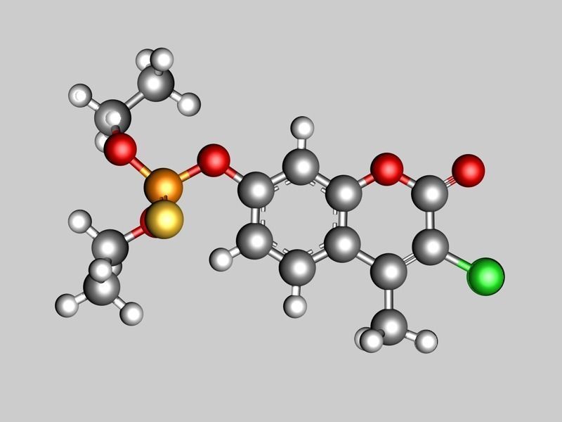 Coumaphos molecule 3D model_4