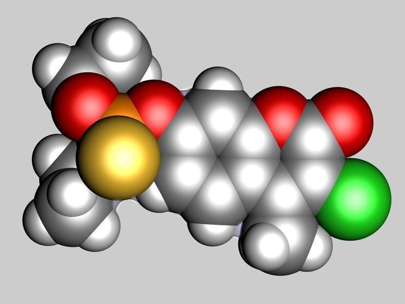 Coumaphos molecule 3D model_3