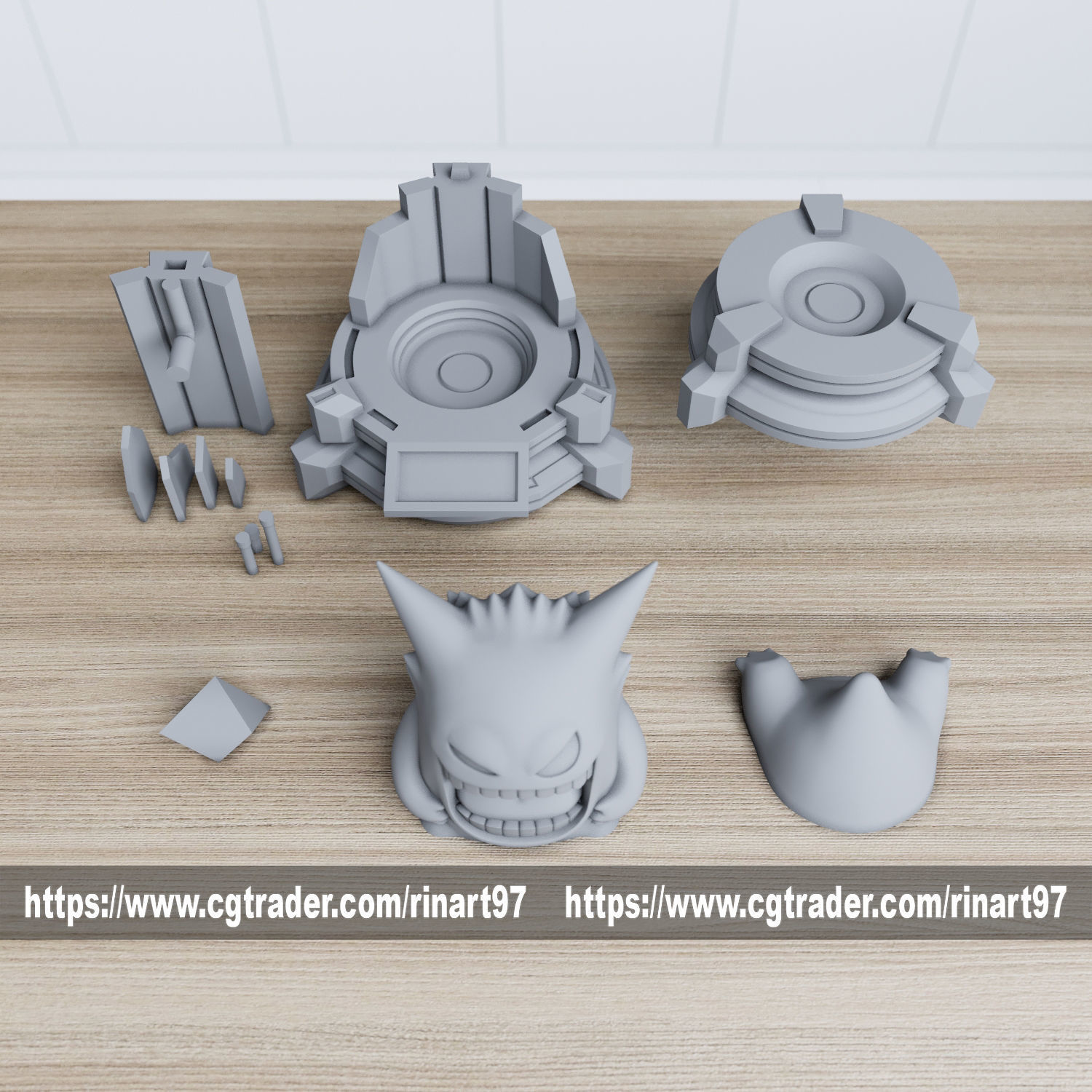 gengar in the lab from pokemon 3D print model_12