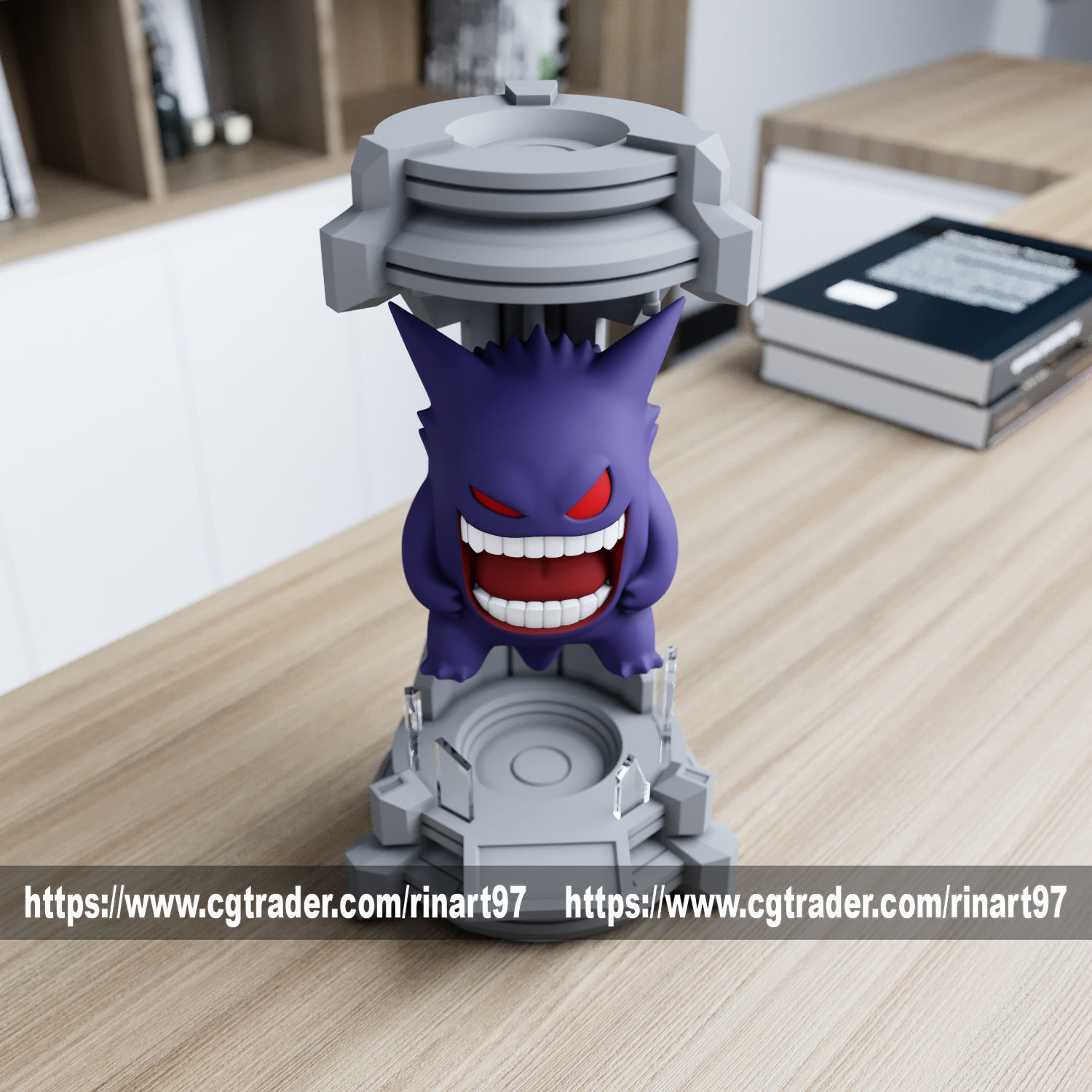 gengar in the lab from pokemon 3D print model_11