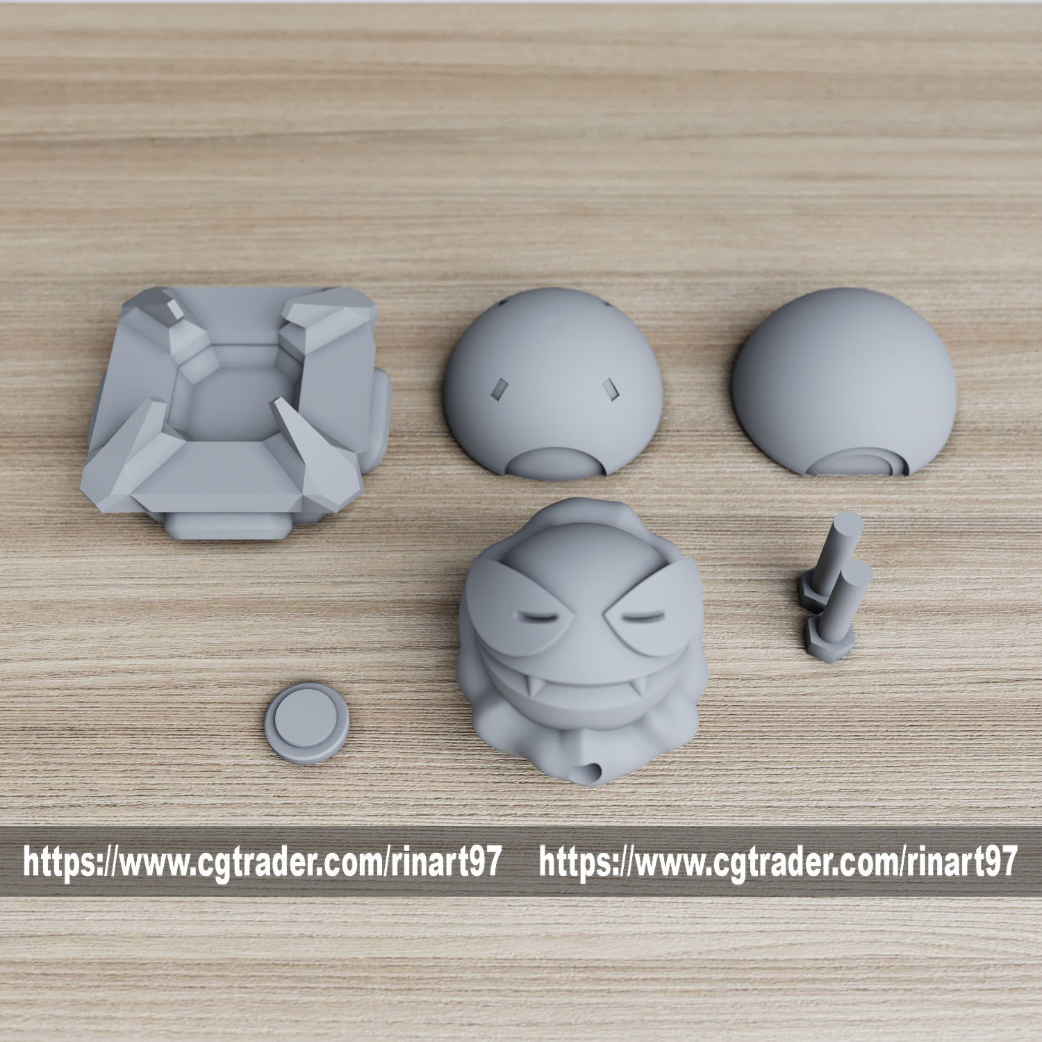 Gastly in pokeball from pokemon 3D print model_9