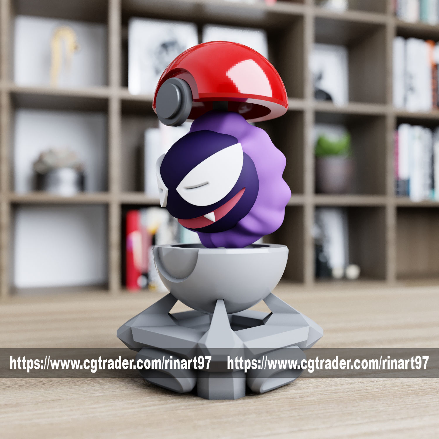 Gastly in pokeball from pokemon 3D print model_6