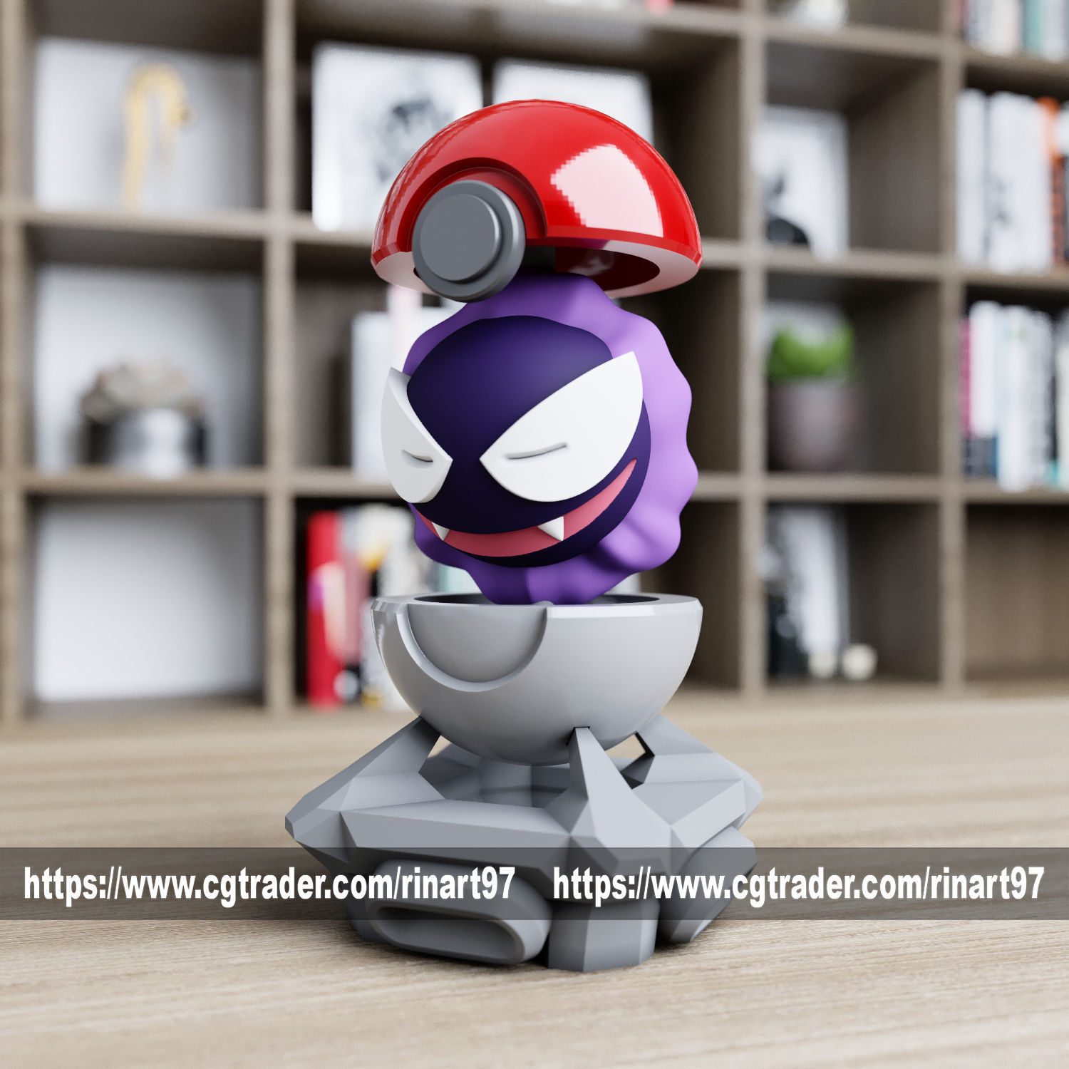 Gastly in pokeball from pokemon 3D print model_5