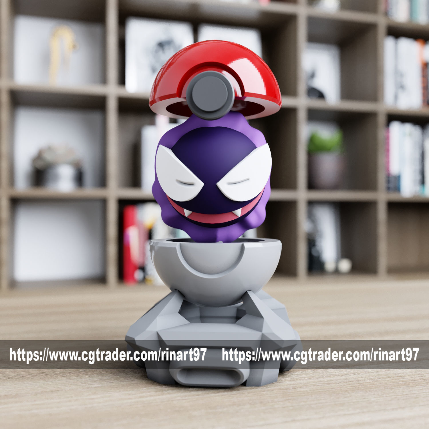 Gastly in pokeball from pokemon 3D print model_4