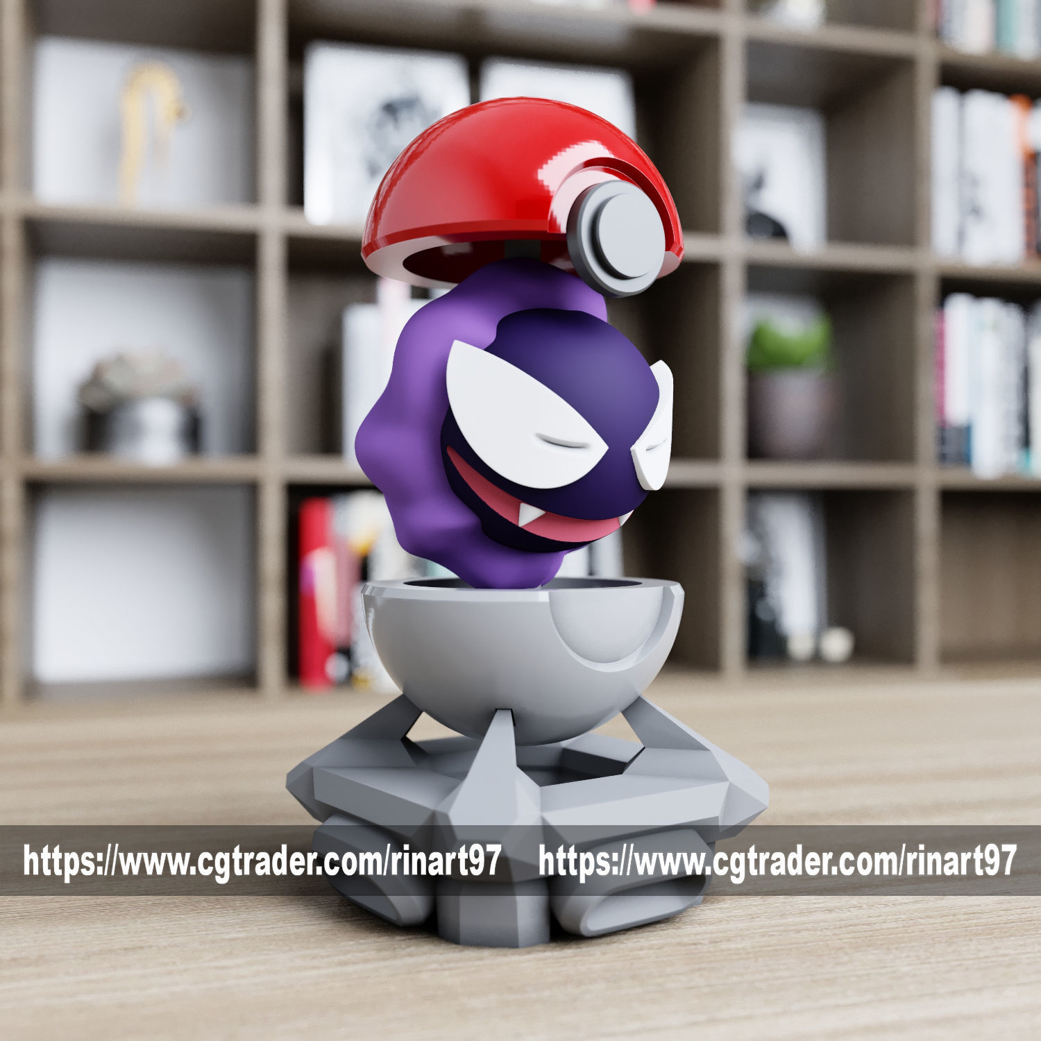 Gastly in pokeball from pokemon 3D print model_1