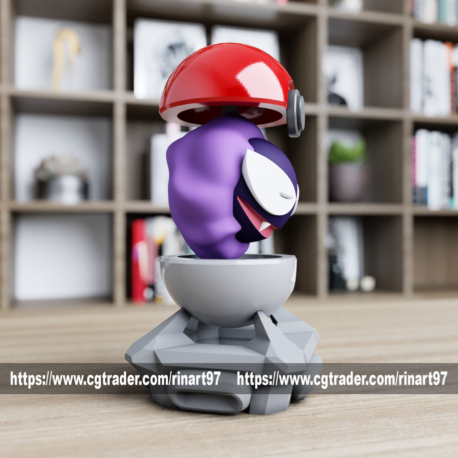 Gastly in pokeball from pokemon 3D print model_3