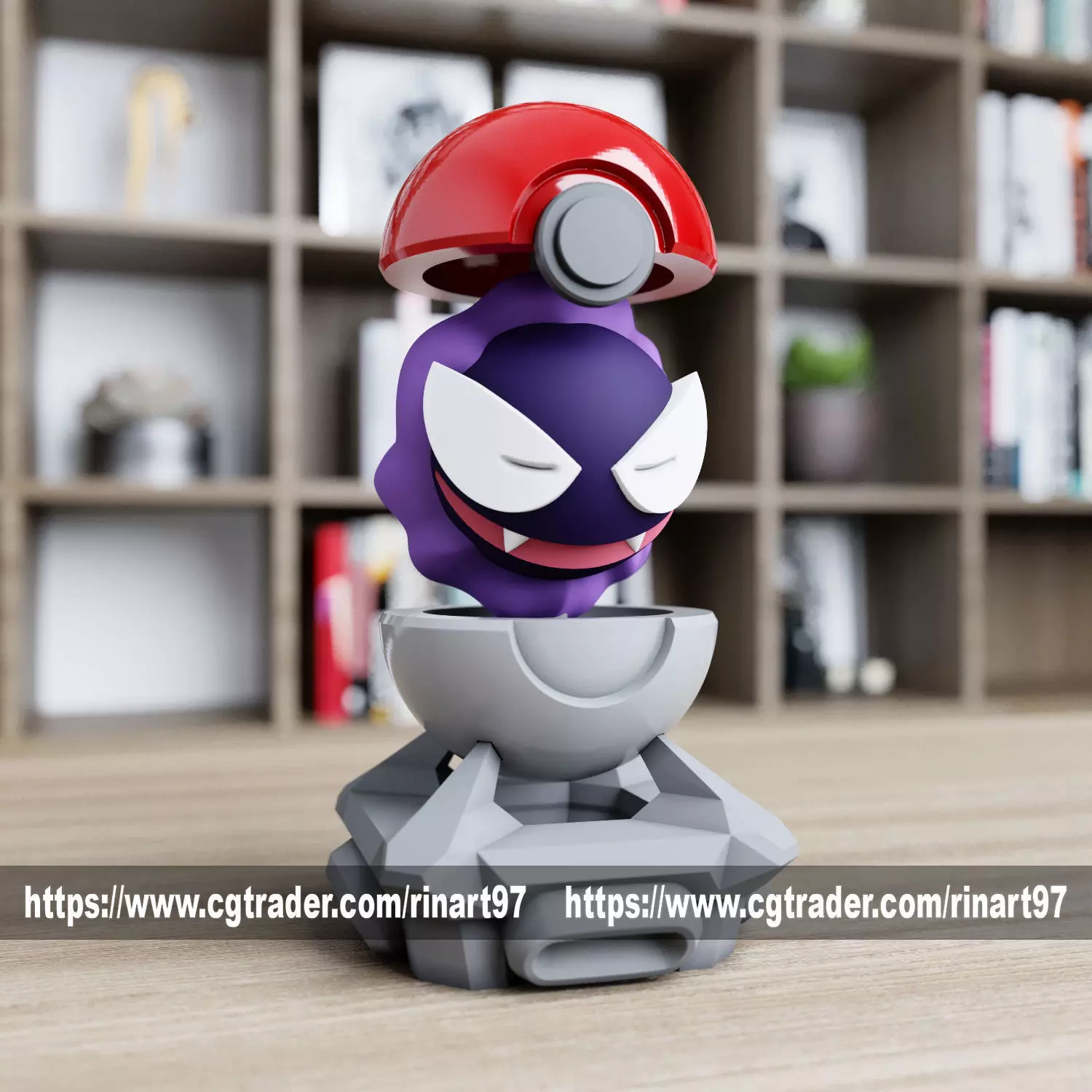 Gastly in pokeball from pokemon 3D print model_0