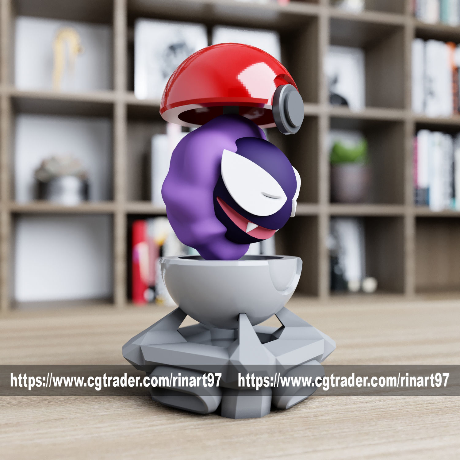 Gastly in pokeball from pokemon 3D print model_2