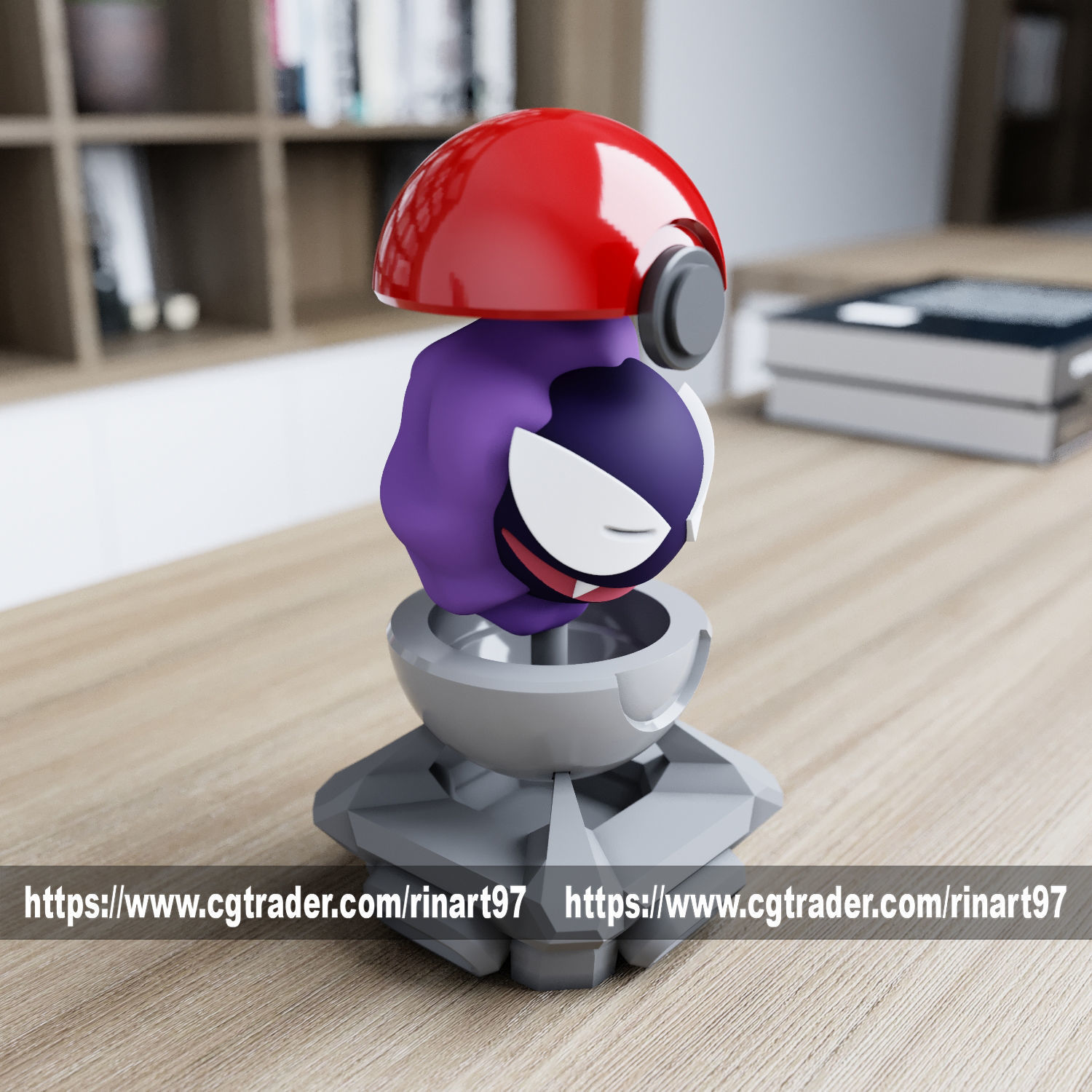 Gastly in pokeball from pokemon 3D print model_7