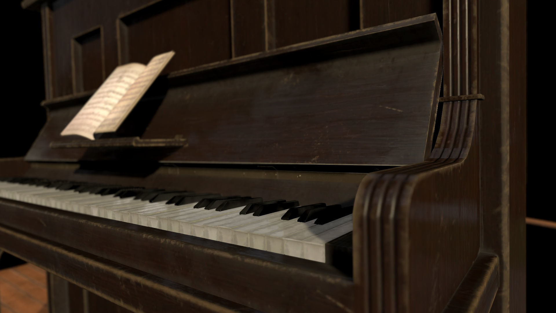 Wild West Upright Piano Vol 01 Low-poly 3D model_27