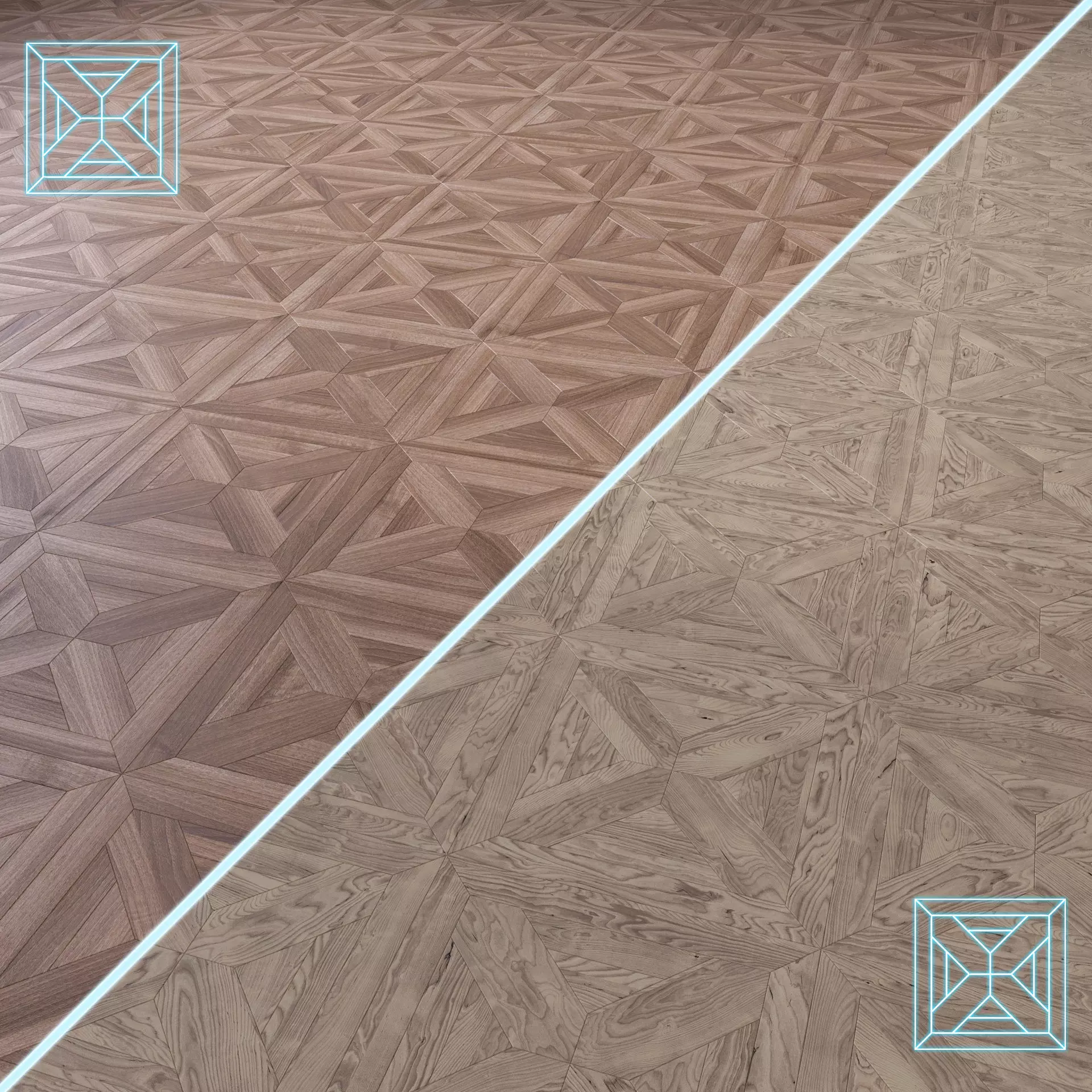 Parquet - Laminate - Wooden floor 2 in 1 Low-poly 3D model_0
