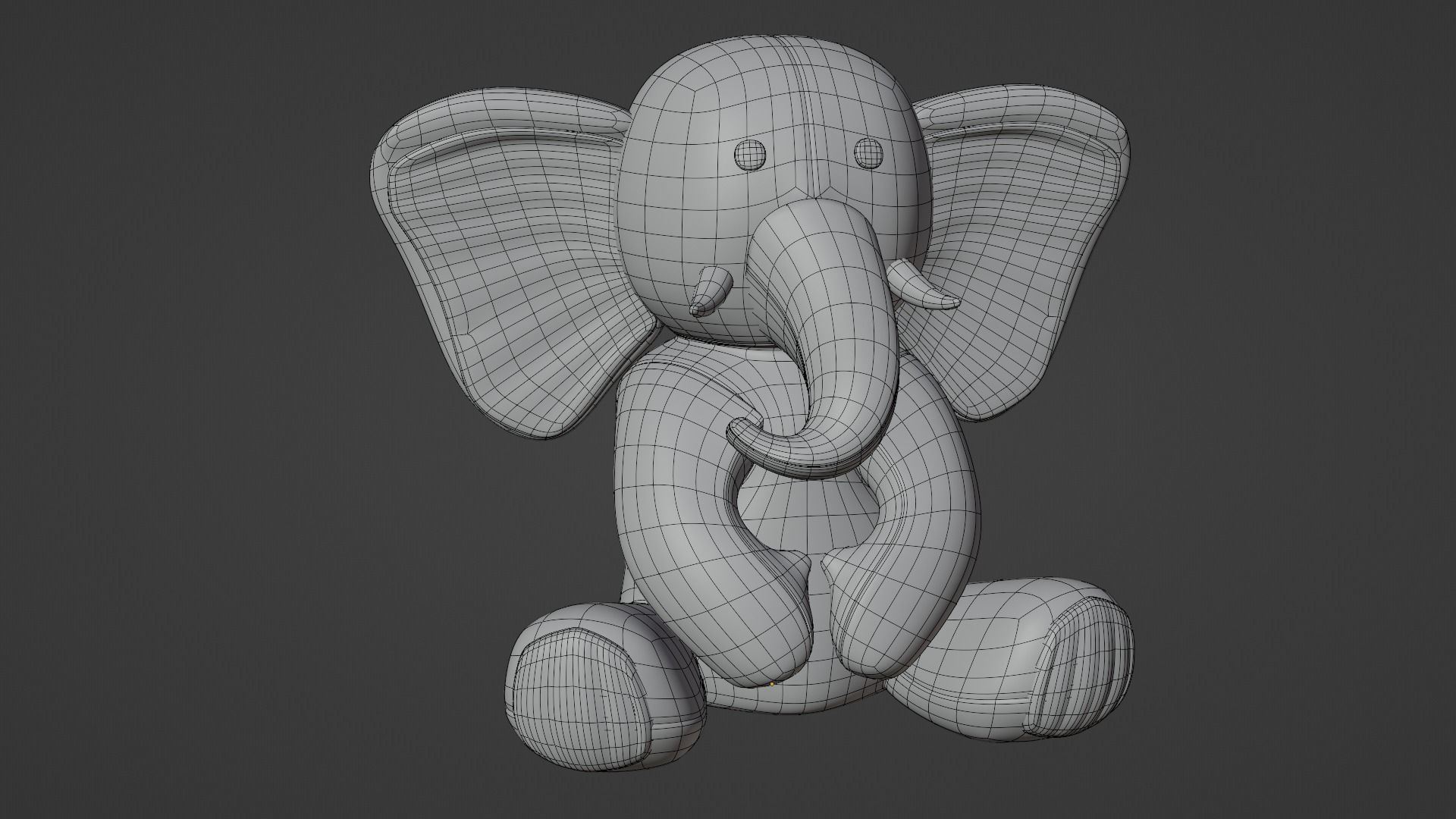 Elephant Plushie 3D model_7