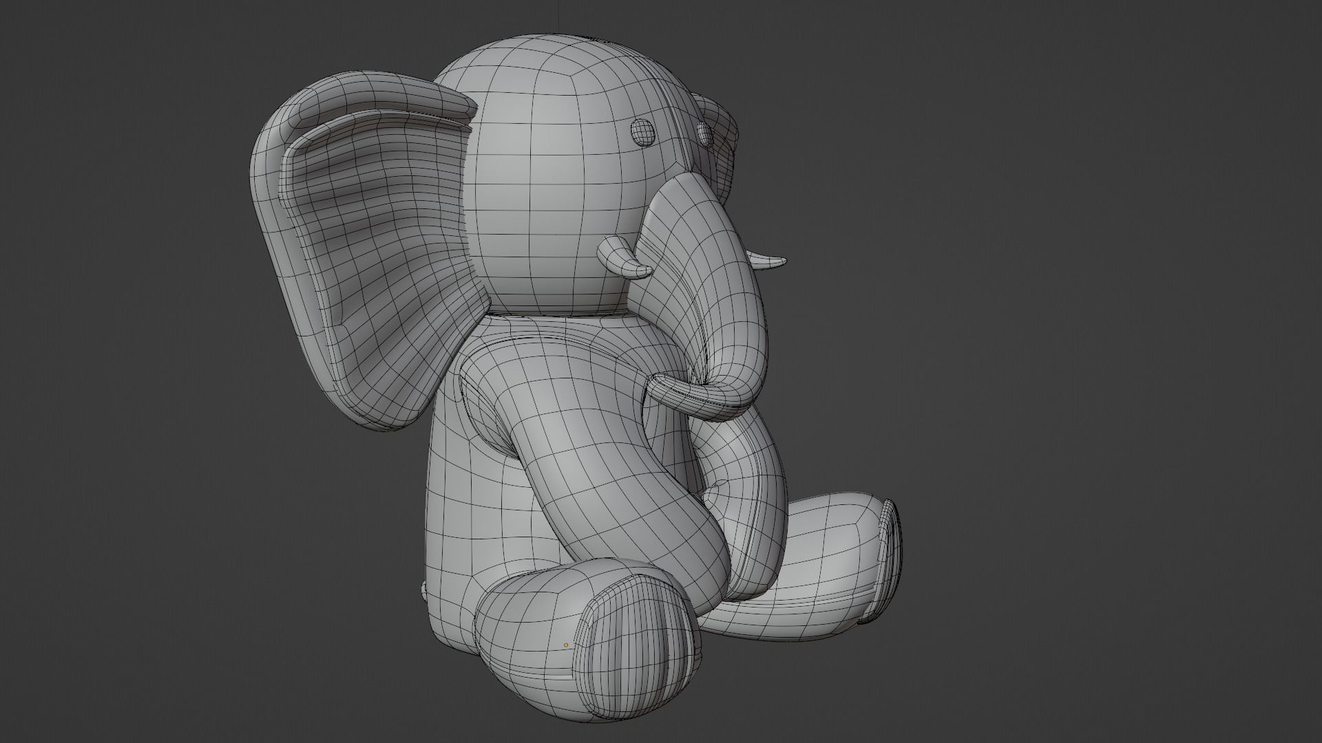 Elephant Plushie 3D model_6