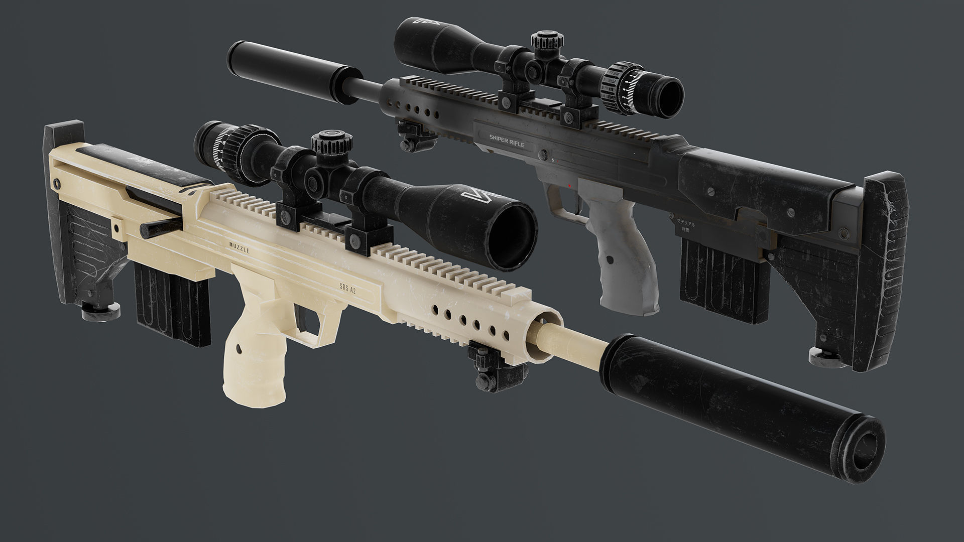 Weapons Pack 3 Low-poly 3D model_4