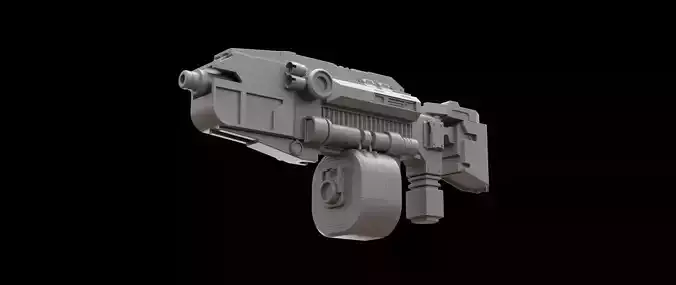 Mecha hard surface submachine gun 3D model