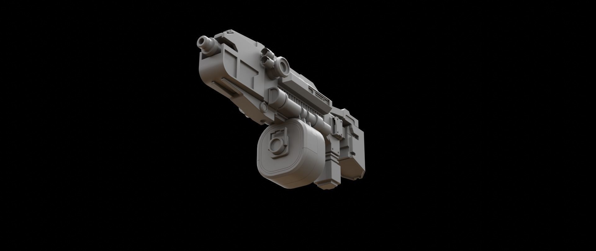 Mecha hard surface submachine gun 3D model_7