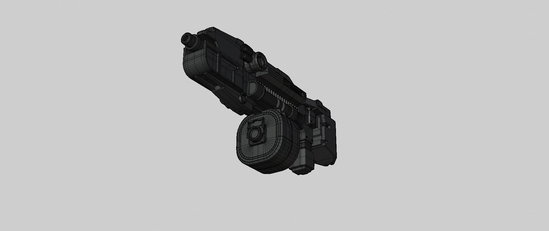 Mecha hard surface submachine gun 3D model_18