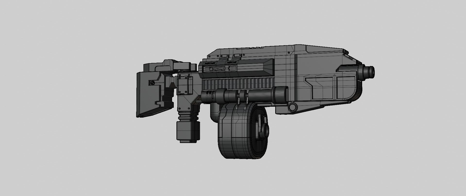 Mecha hard surface submachine gun 3D model_17
