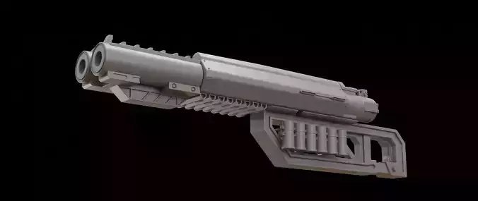 Mecha hard surface shotgun 3D model