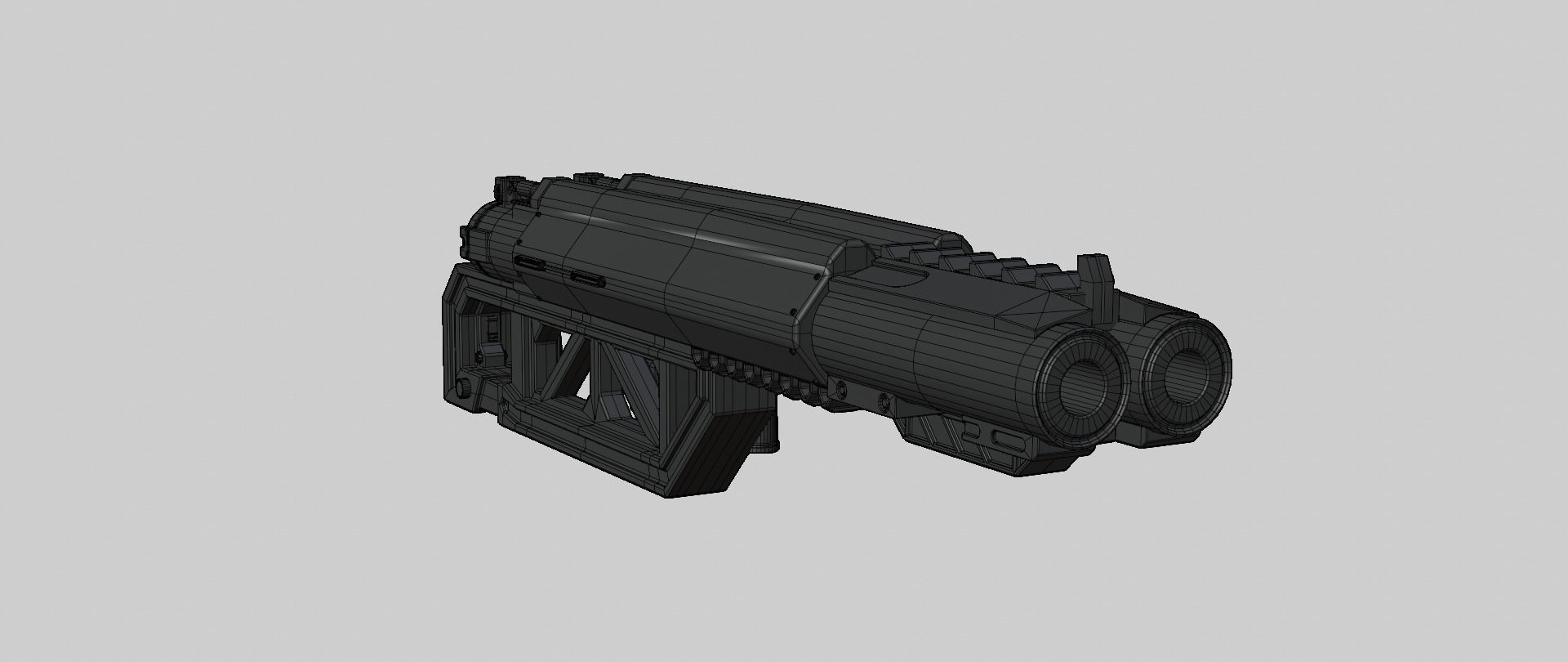 Mecha hard surface shotgun 3D model_17