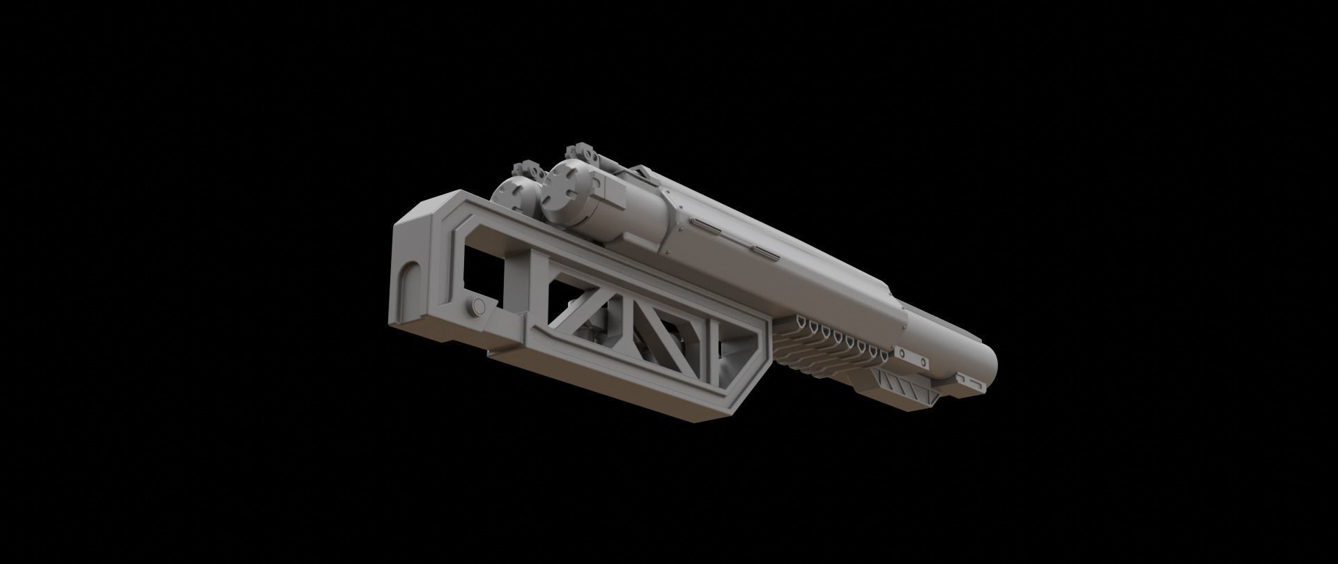 Mecha hard surface shotgun 3D model_13