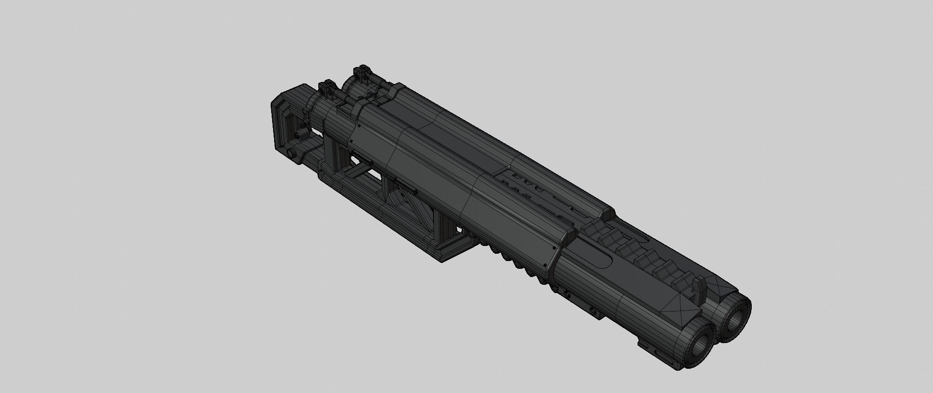 Mecha hard surface shotgun 3D model_18