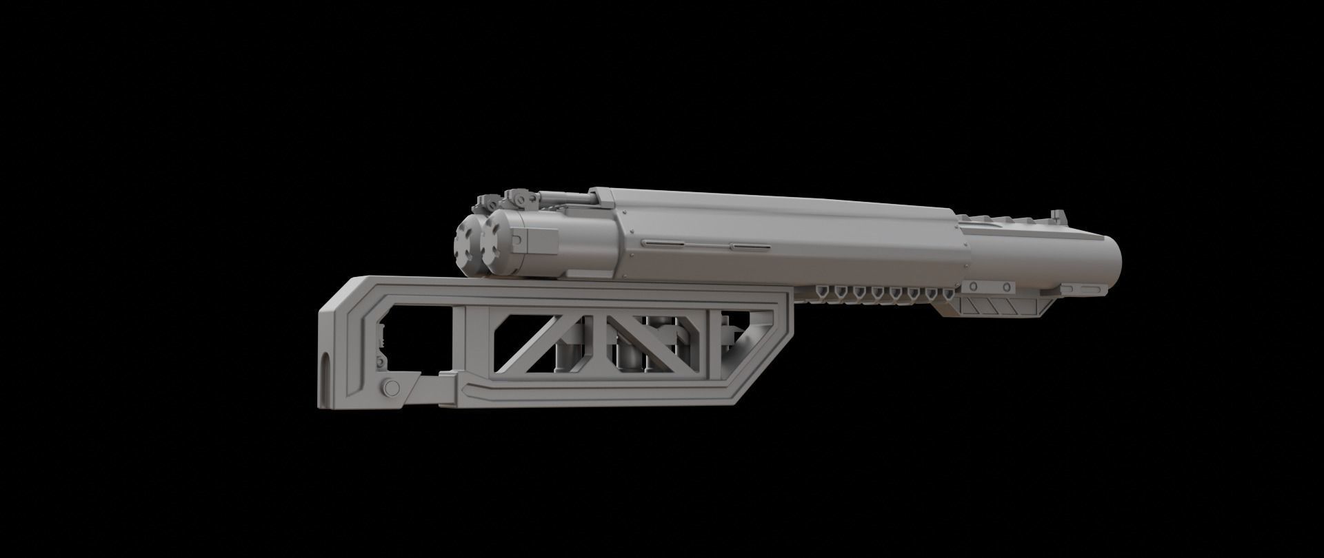 Mecha hard surface shotgun 3D model_11