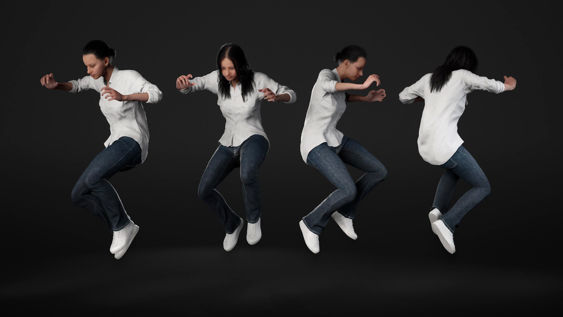 Woman Casual Outfit - Modular - Rigged Low-poly 3D model_23