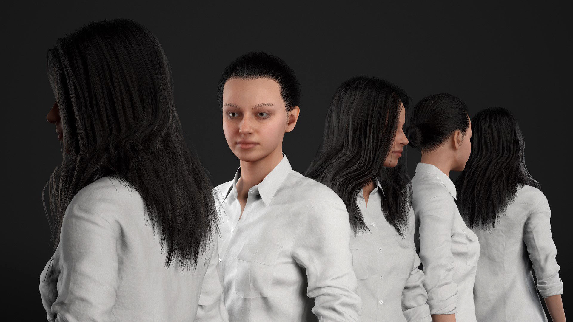 Woman Casual Outfit - Modular - Rigged Low-poly 3D model_26