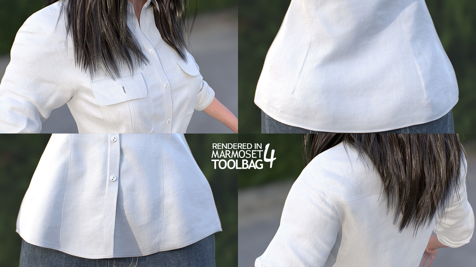 Woman Casual Outfit - Modular - Rigged Low-poly 3D model_13