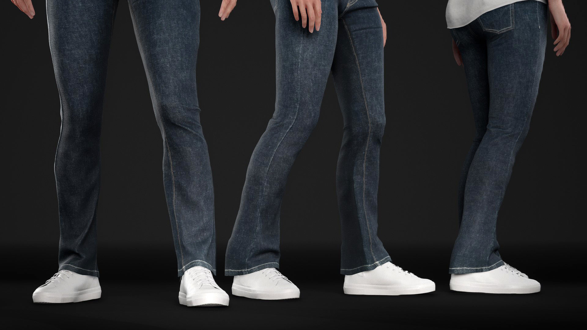 Woman Casual Outfit - Modular - Rigged Low-poly 3D model_25