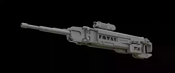 Mecha hard surface sniper rifle 3D model