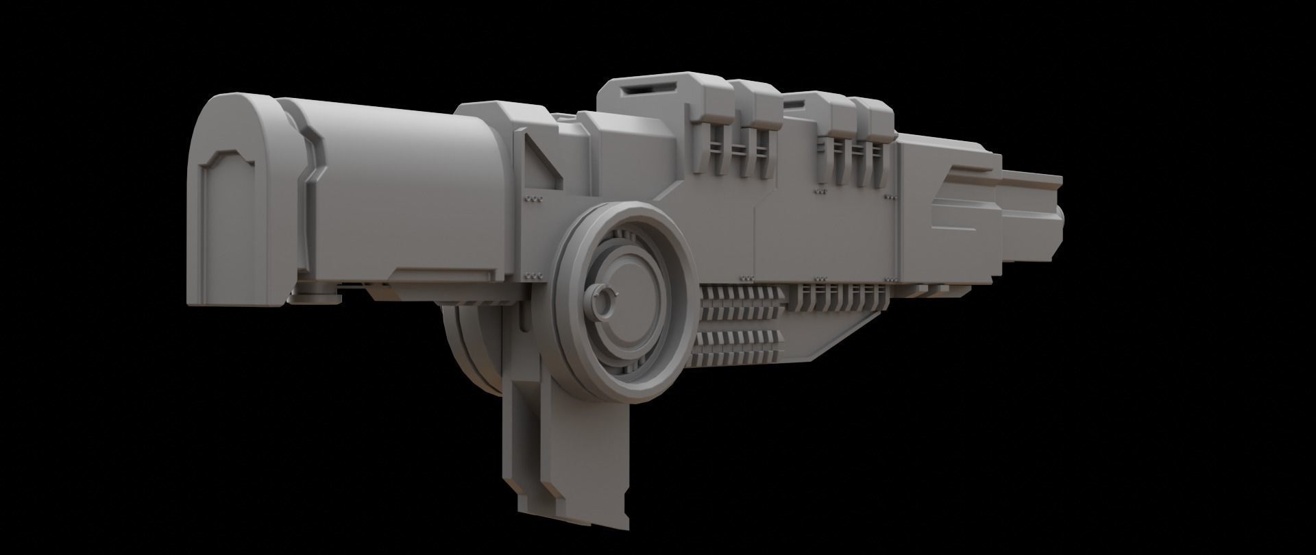 Mecha hard surface cannon 3D model_8